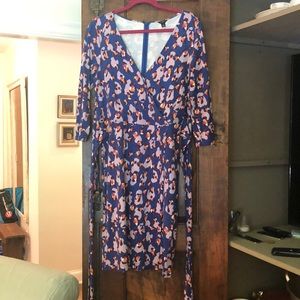 Ann Taylor Color Splash Faux Wrap Dress